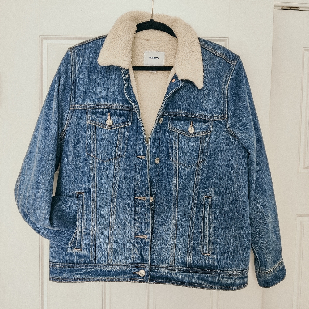 Old Navy Denim Sherpa Jacket - XL